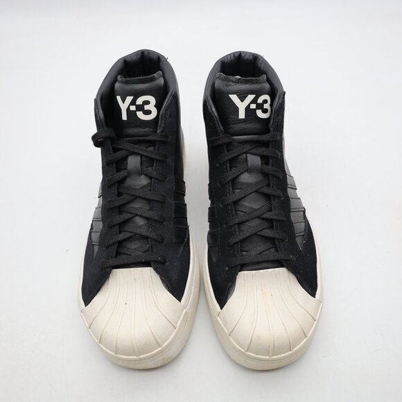 Adidas Y-3 Pro Model Men's Size 7.5 Black Leather Casual Athletic Sneakers - Picture 2 of 10